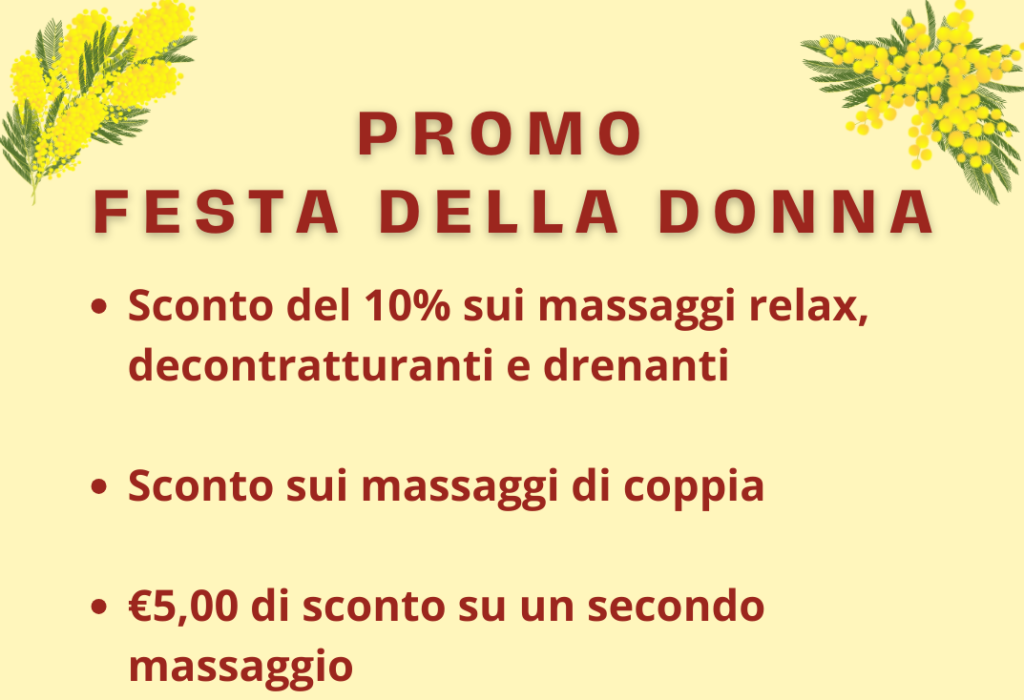 Idee festa della donna Cagliari massaggi